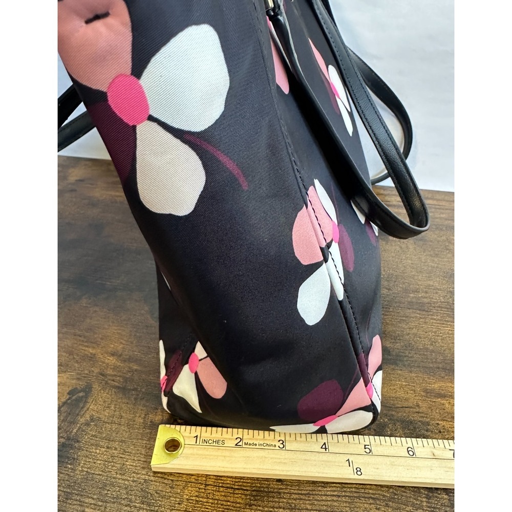 Kate Spade Dawn Dusk Buds Black Floral Nylon Satchel Tote Crossbody Bag Purse - Picture 14 of 16